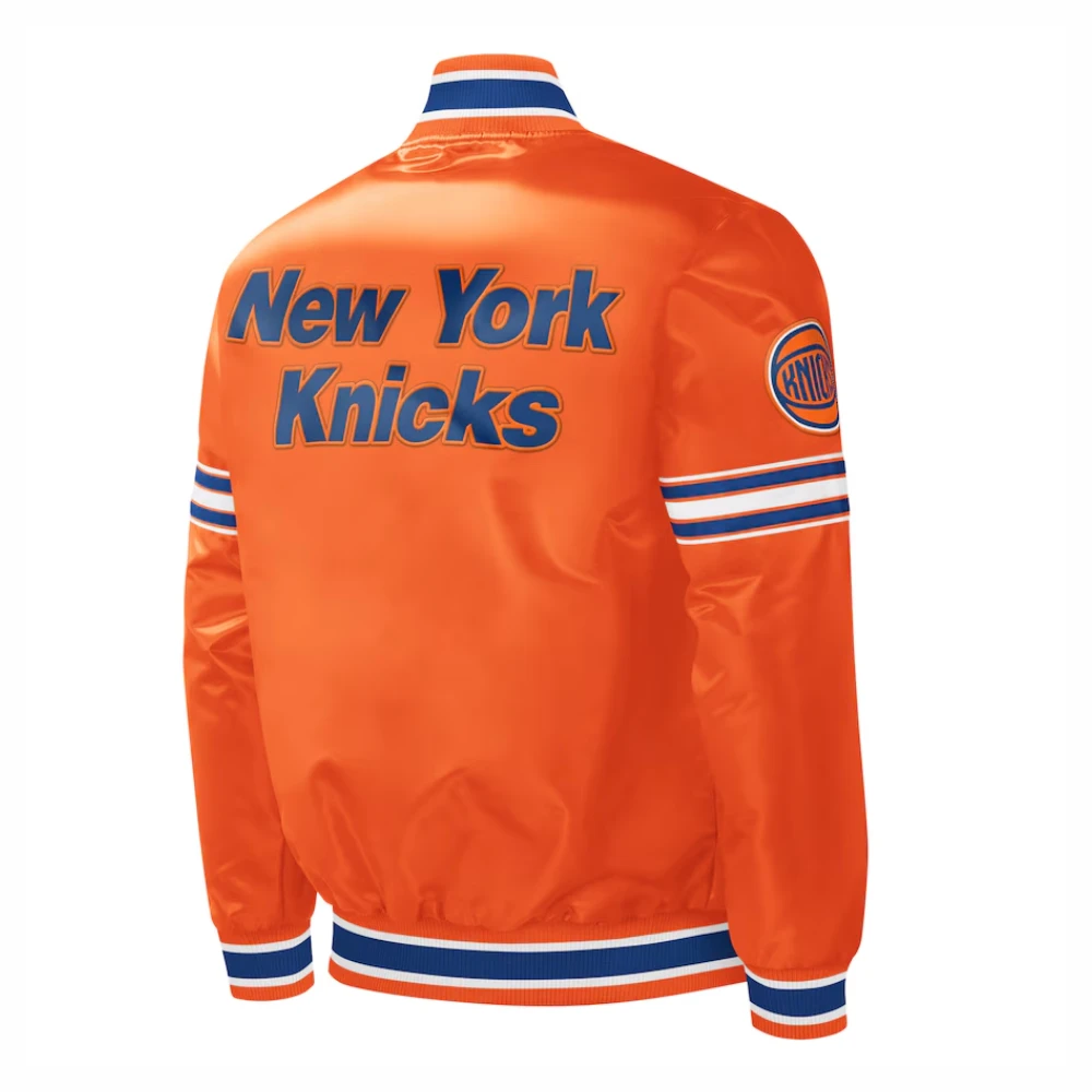 New-York-Knicks-Slider-Full-Snap-Satin-Varsity-Jacket-Orange-3