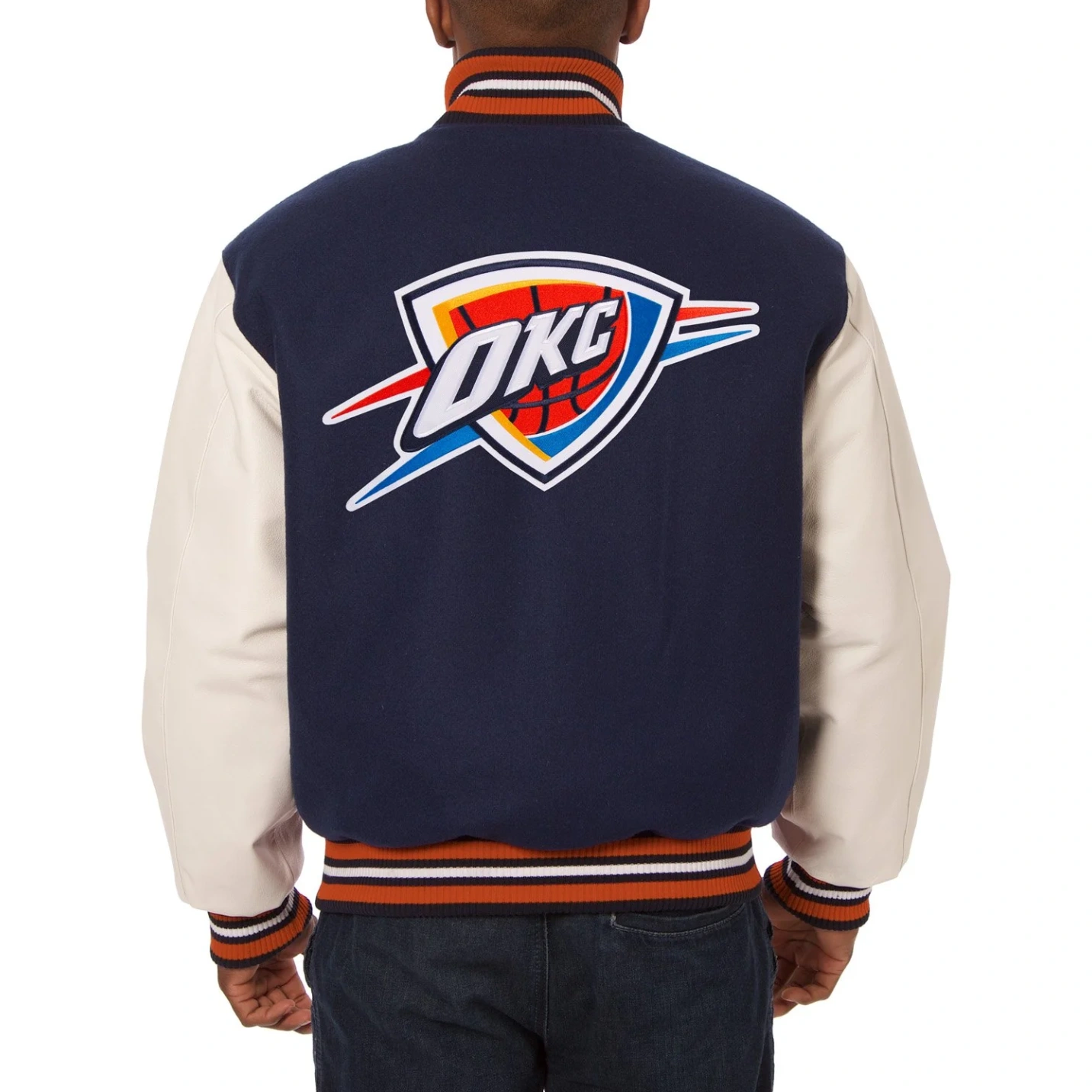 Oklahoma-City-Thunder-Domestic-Two-Tone-Wool-and-Leather-Jacket-Navy-White-2
