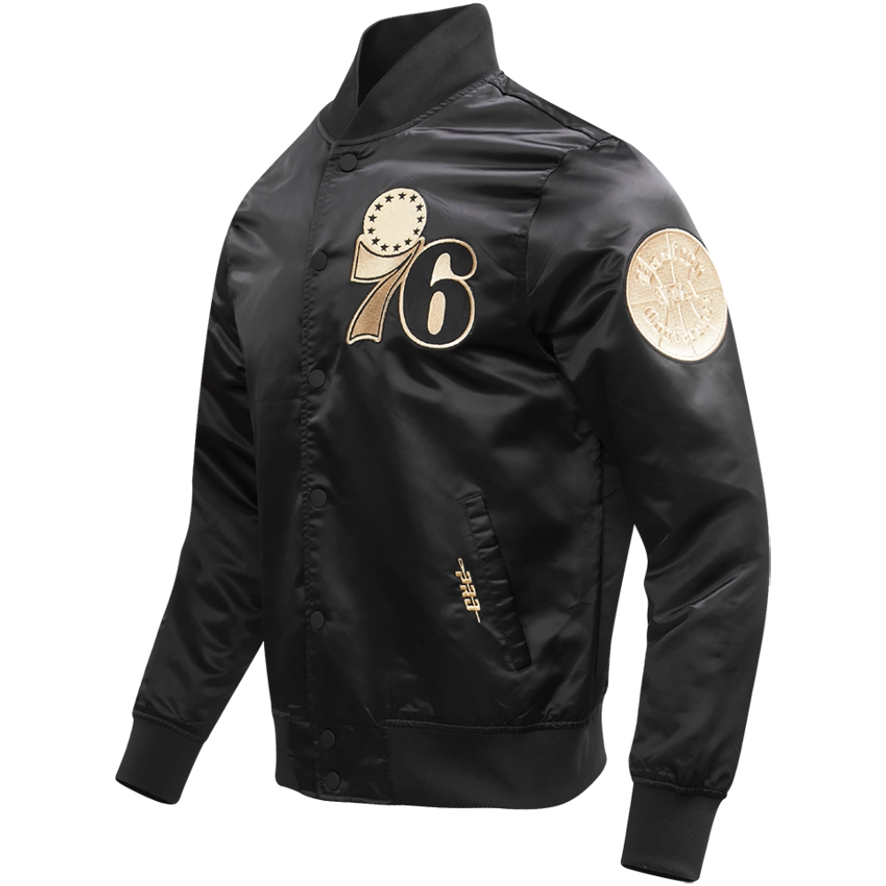 Philadelphia-76ers-Gold-Logo-Full-Snap-Satin-Varsity-Black-Jacket-5-1
