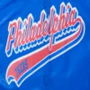 Philadelphia-76ers-Script-Tail-Womens-Ribbed-Knitted-Satin-Varsity-Jacket-Blue