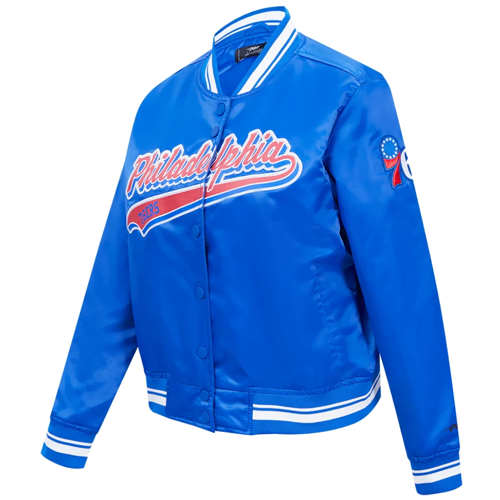 Philadelphia-76ers-Script-Tail-Womens-Ribbed-Knitted-Satin-Varsity-Jacket-Blue-4