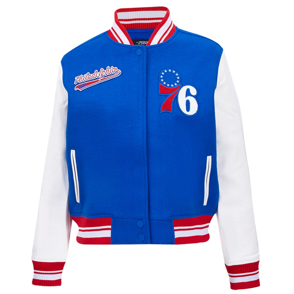 Philadelphia-76ers-Script-Tail-Womens-Wool-Leather-Varsity-Jacket-BlueWhite-2