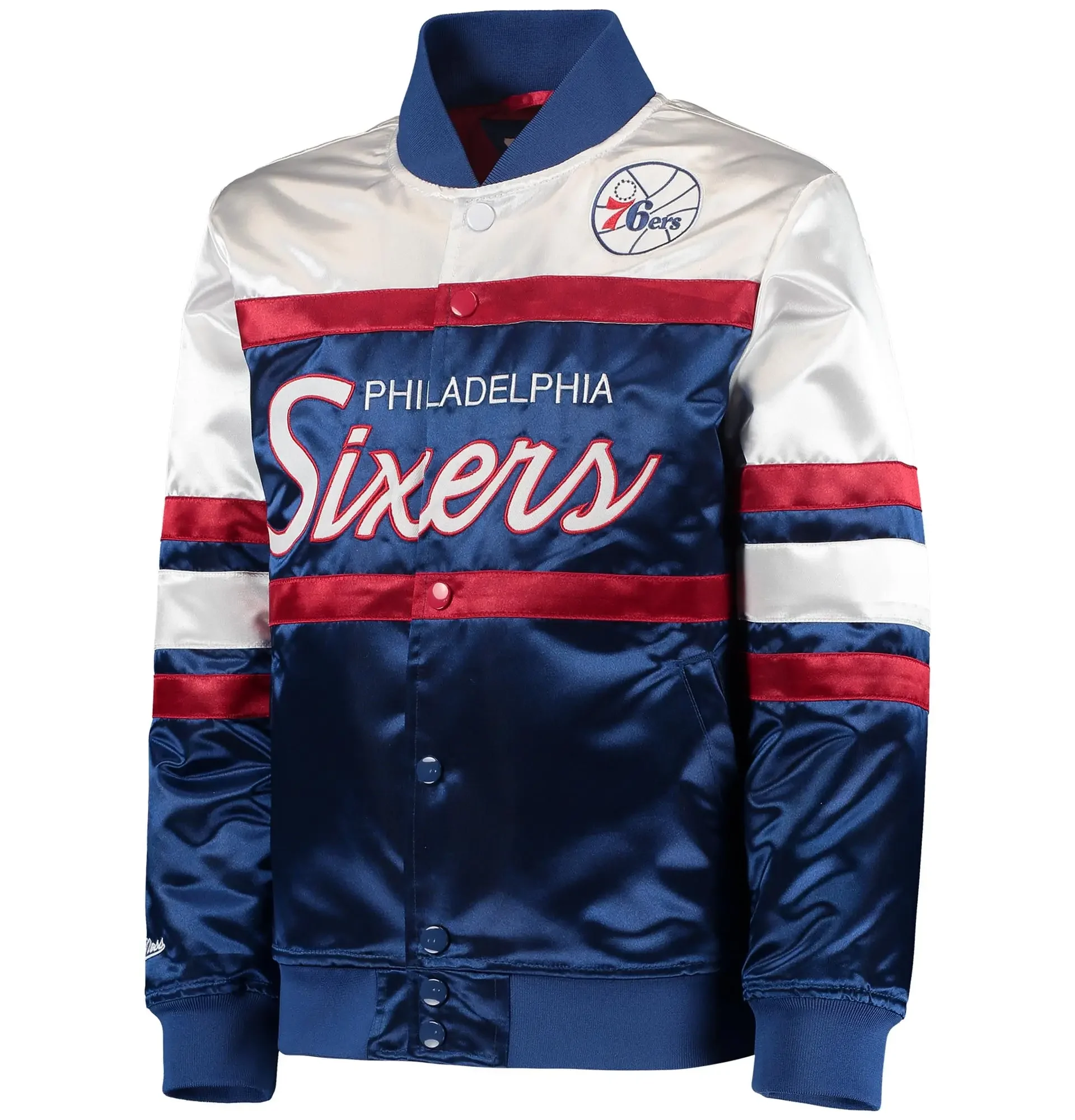 Philadelphia-76ers-Youth-Hardwood-Classics-Satin-Varsity-Jacket-1