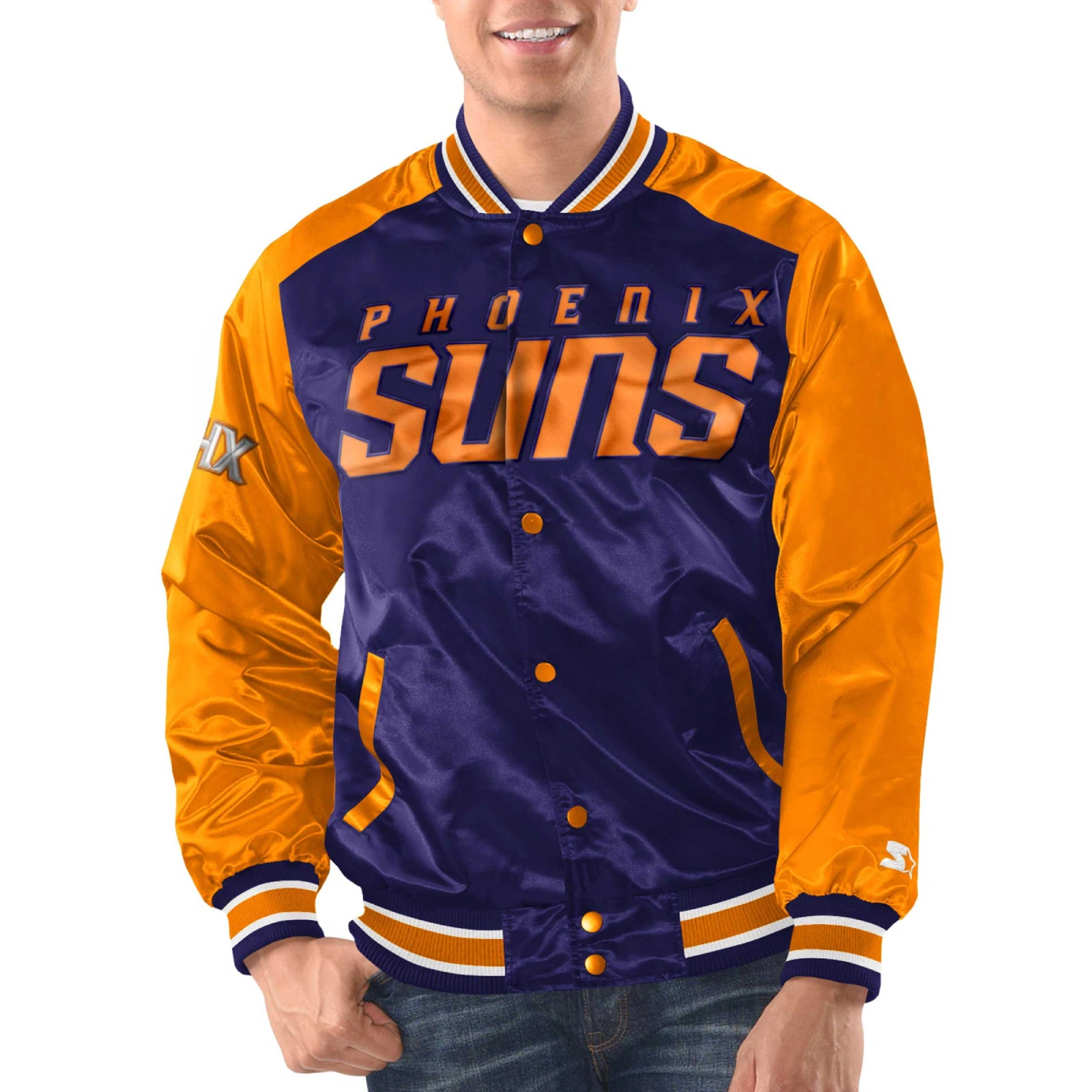 Phoenix-Suns-Renegade-Satin-Varsity-Jacket-Orange-Purple-1