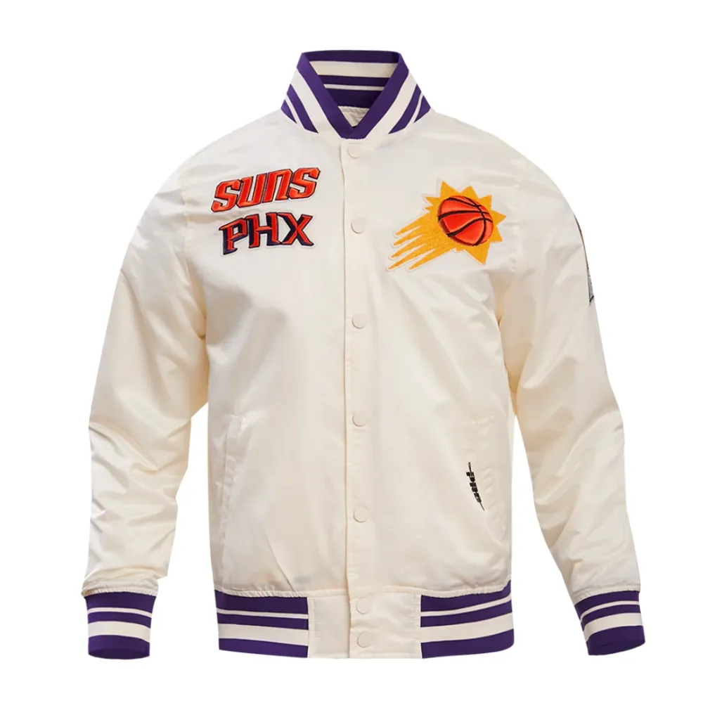 Phoenix-Suns-Retro-Classic-Full-Snap-Satin-Varsity-Jacket-Cream-1