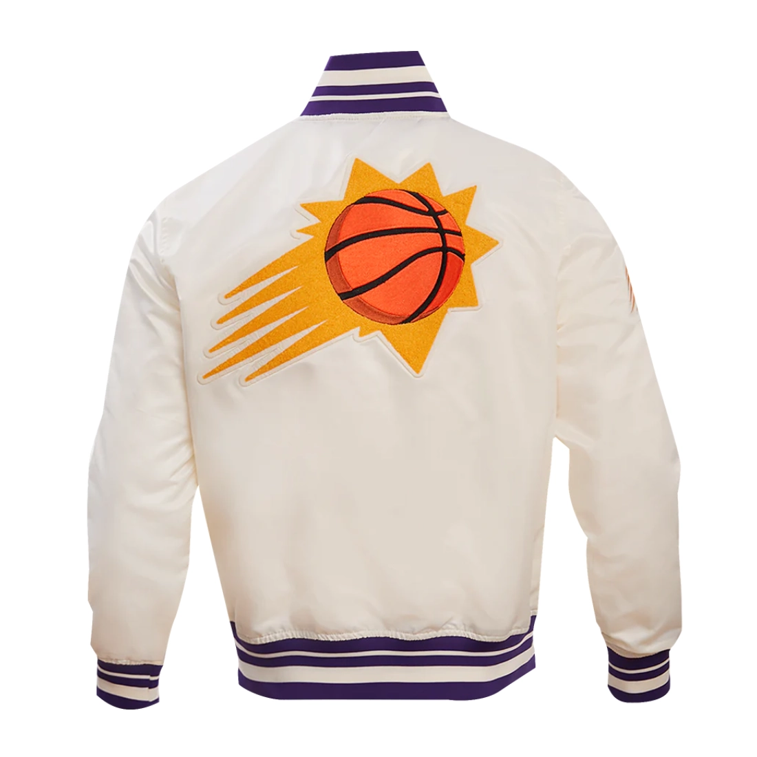 Phoenix-Suns-Retro-Classic-Full-Snap-Satin-Varsity-Jacket-Cream-4