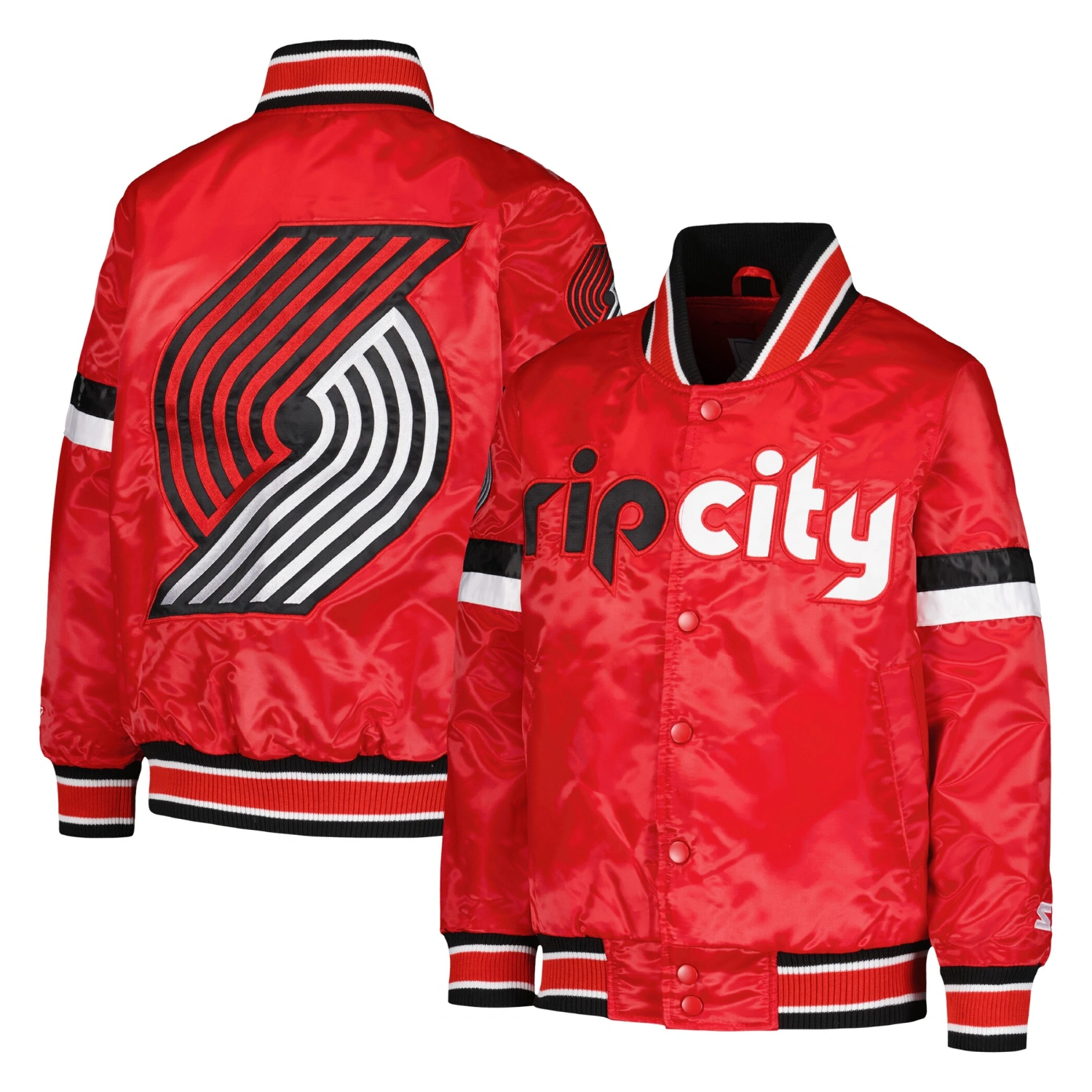 Portland-Trail-Blazers-Home-Game-Satin-Varsity-Jacket-Red-3