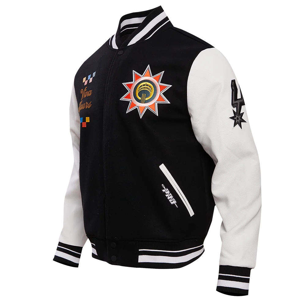 San-Antonio-Spurs-Pro-Standard-Chest-Wool-And-Leather-Varsity-Jacket-1