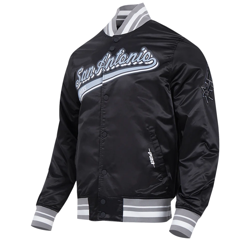 San-Antonio-Spurs-Script-Tail-Ribbed-Knitted-Satin-Varsity-Jacket-Black-4