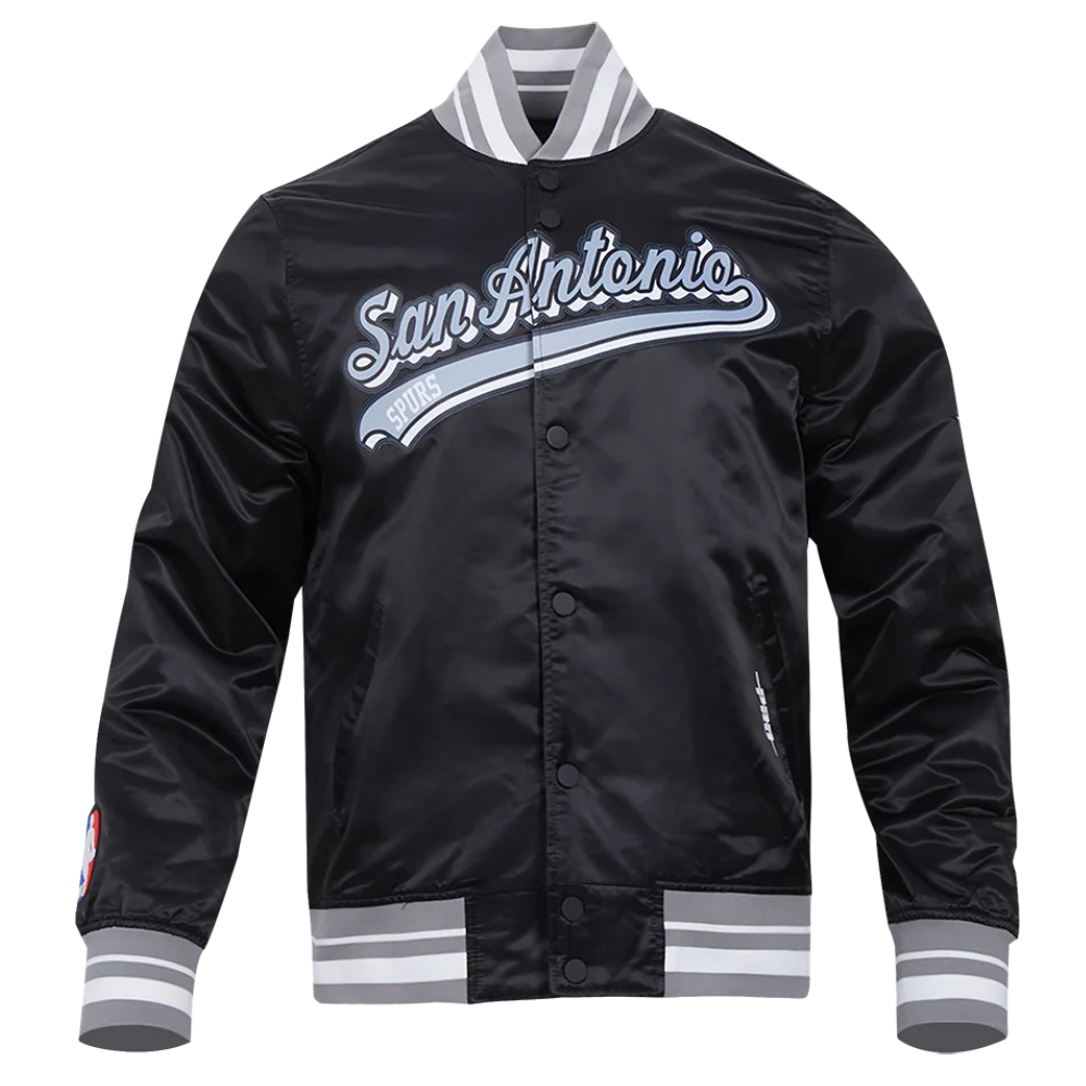 San-Antonio-Spurs-Script-Tail-Ribbed-Knitted-Satin-Varsity-Jacket-Black-5