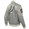 San-Antonio-Spurs-Script-Tail-Ribbed-Knitted-Satin-Varsity-Jacket-Gray-2