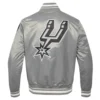 San-Antonio-Spurs-Script-Tail-Ribbed-Knitted-Satin-Varsity-Jacket-Gray-3