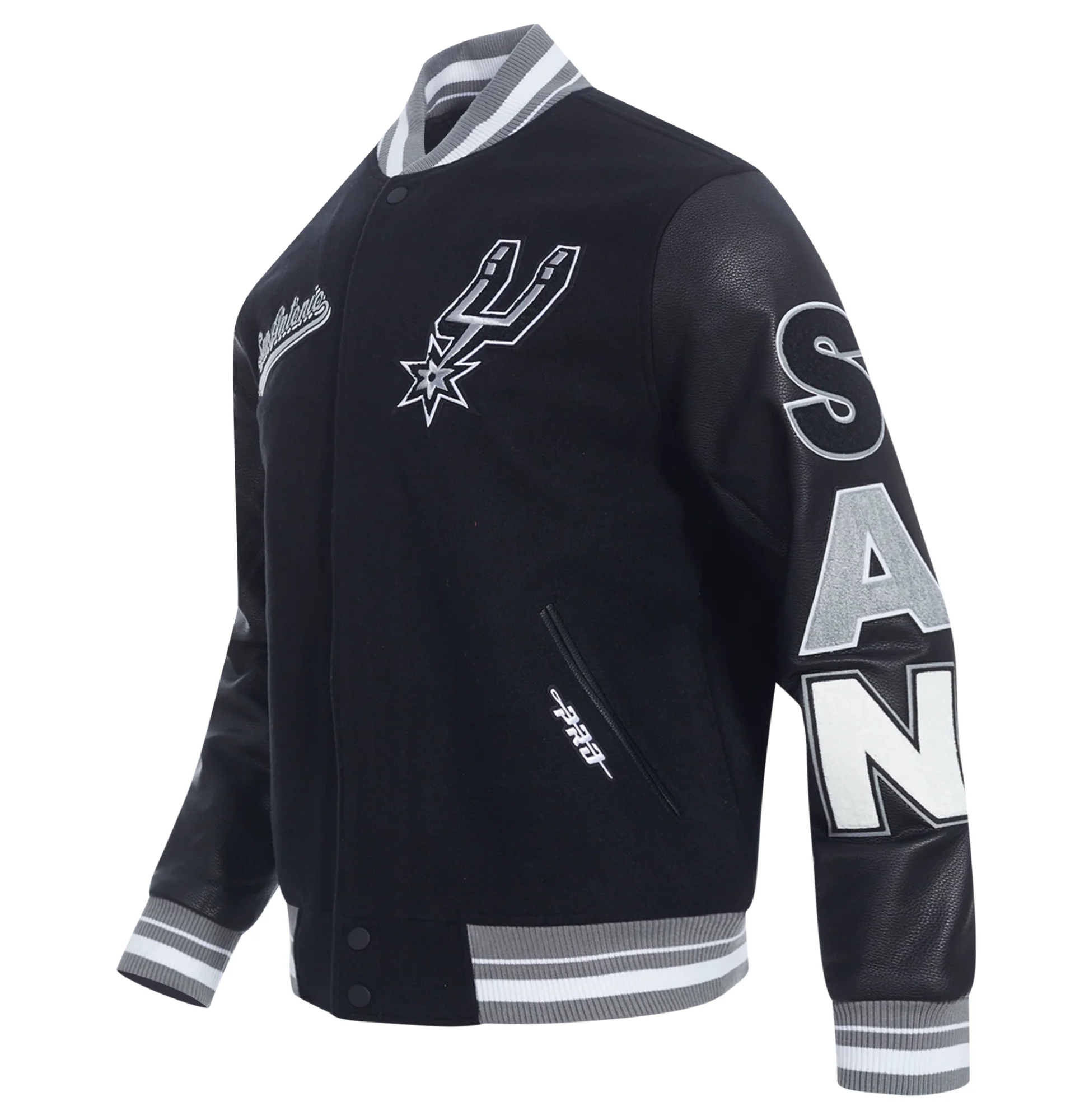 San-Antonio-Spurs-Script-Tail-Wool-leather-Varsity-Jacket-Black-4