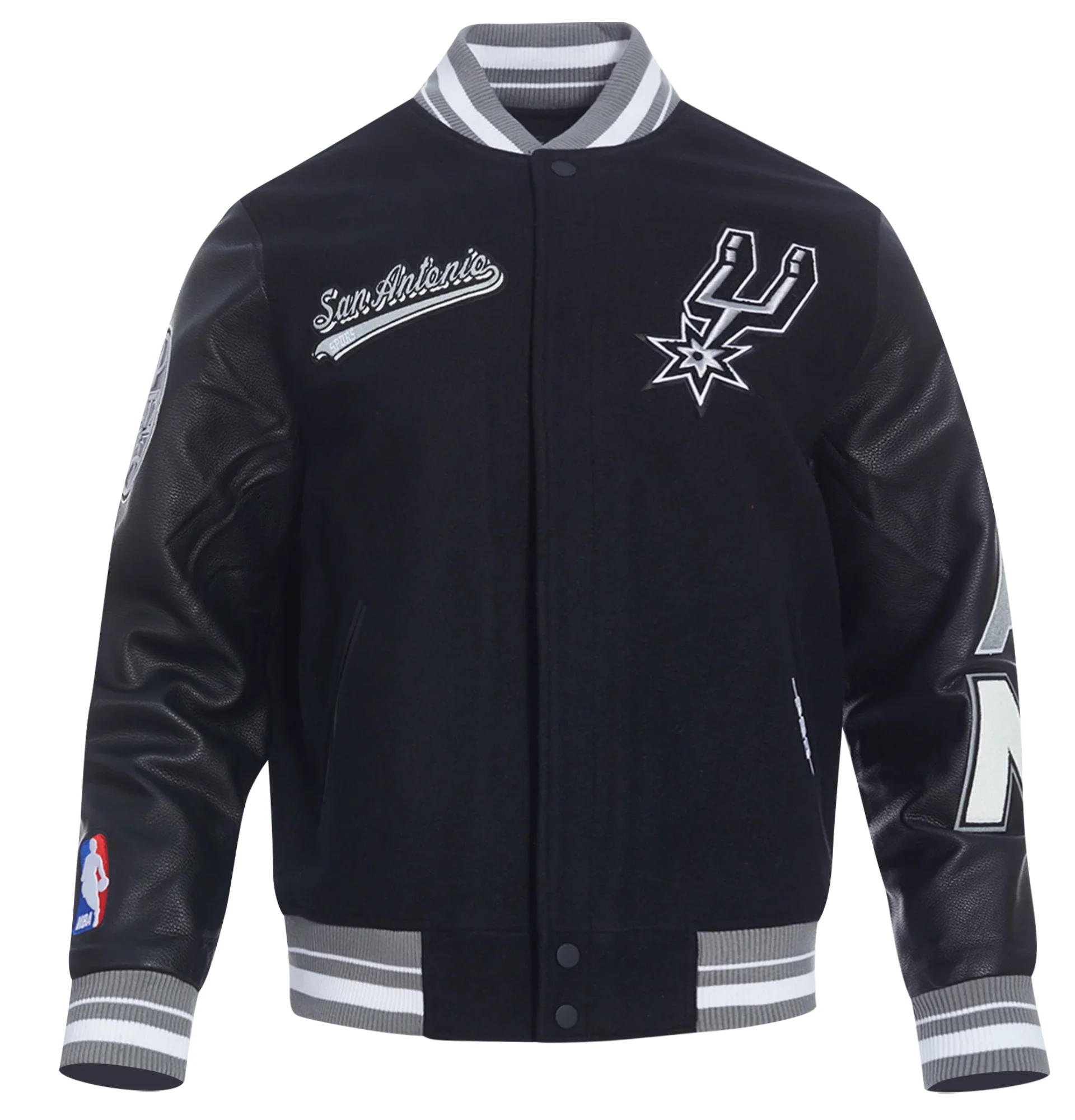 San-Antonio-Spurs-Script-Tail-Wool-leather-Varsity-Jacket-Black-5