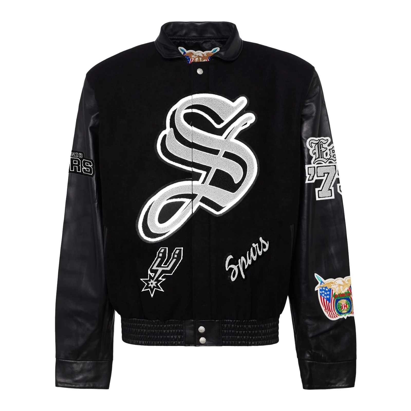 San-Antonio-Spurs-Wool-Leather-Old-English-Varsity-Jacket-Black-1
