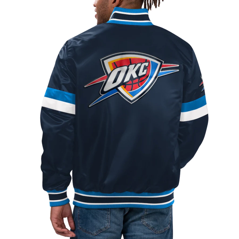 Thunder Navy Satin Home Game Varsity Jacket (1)