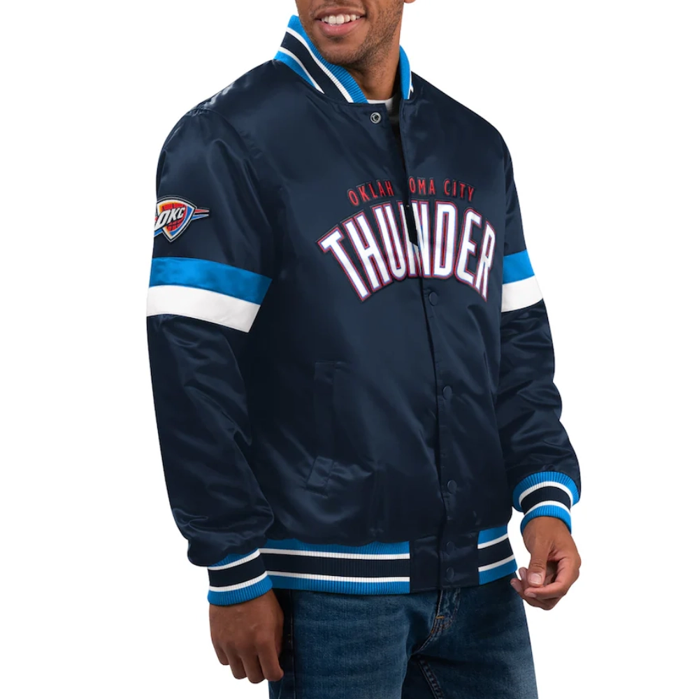 Thunder Navy Satin Home Game Varsity Jacket (2)