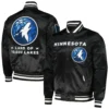 Timberwolves Black Satin Varsity Jacket with City Edition Design (1)