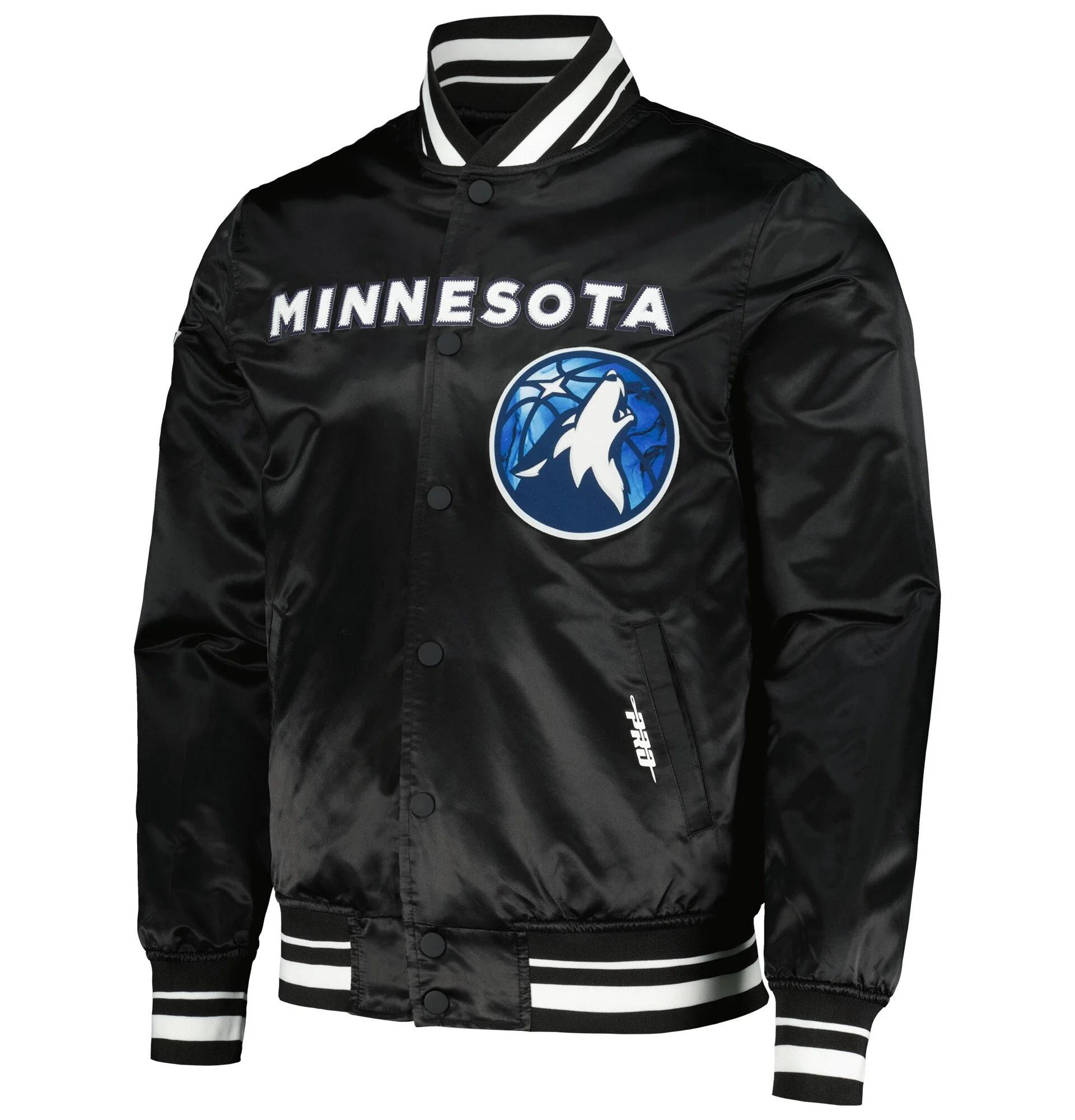 Timberwolves Black Satin Varsity Jacket with City Edition Design (3)