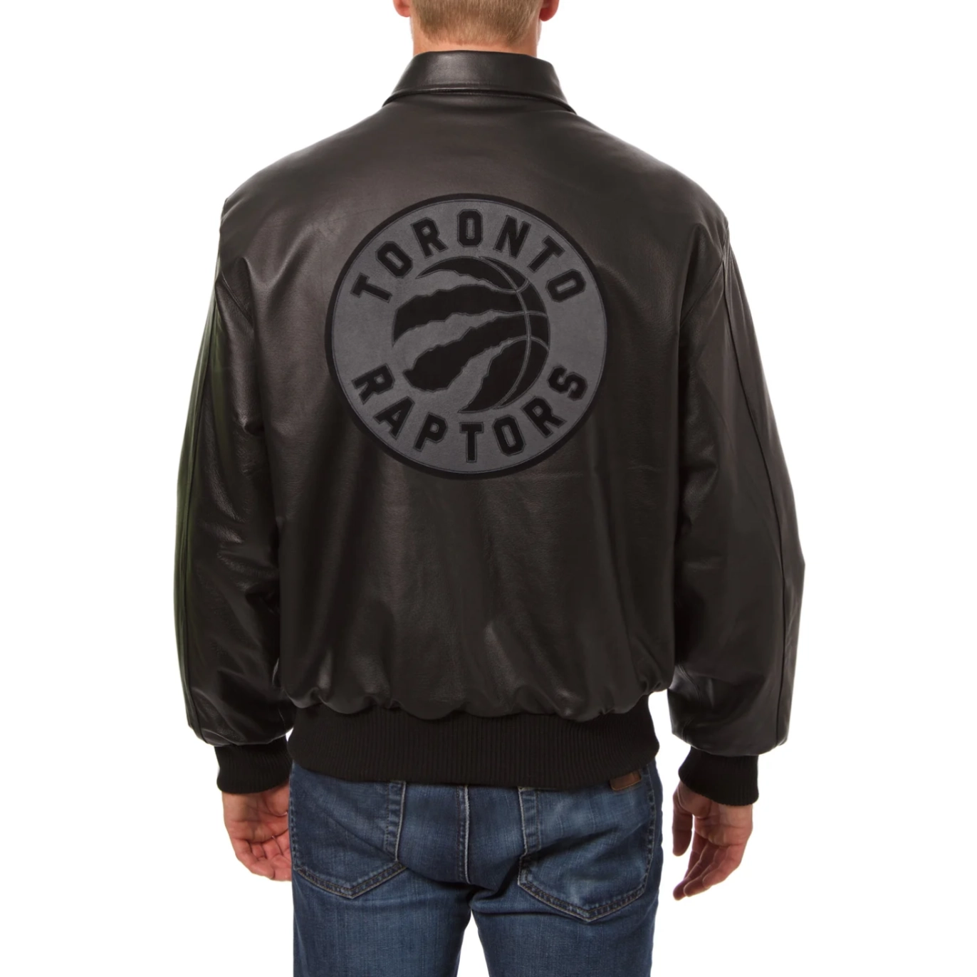 Toronto-Raptors-Full-Leather-Bomber-Varsity-Jacket-Black-2