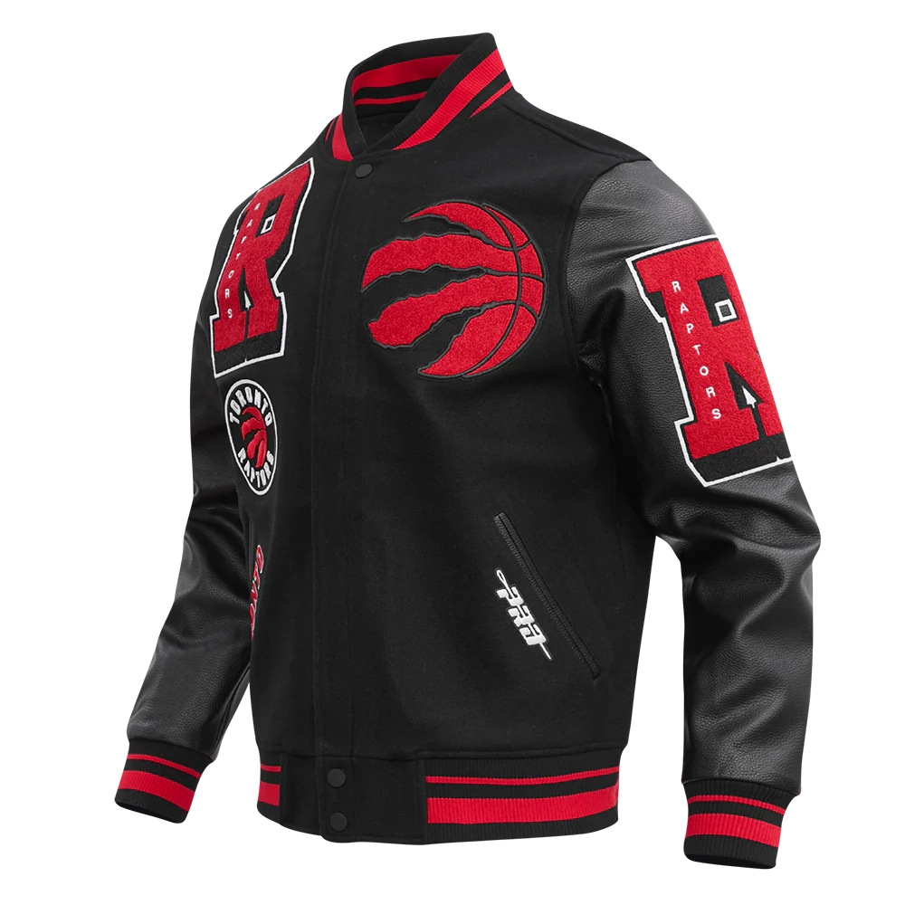 Toronto-Raptors-Pro-Standard-Mashup-Black-Wool-And-Leather-Varsity-Jacket-1