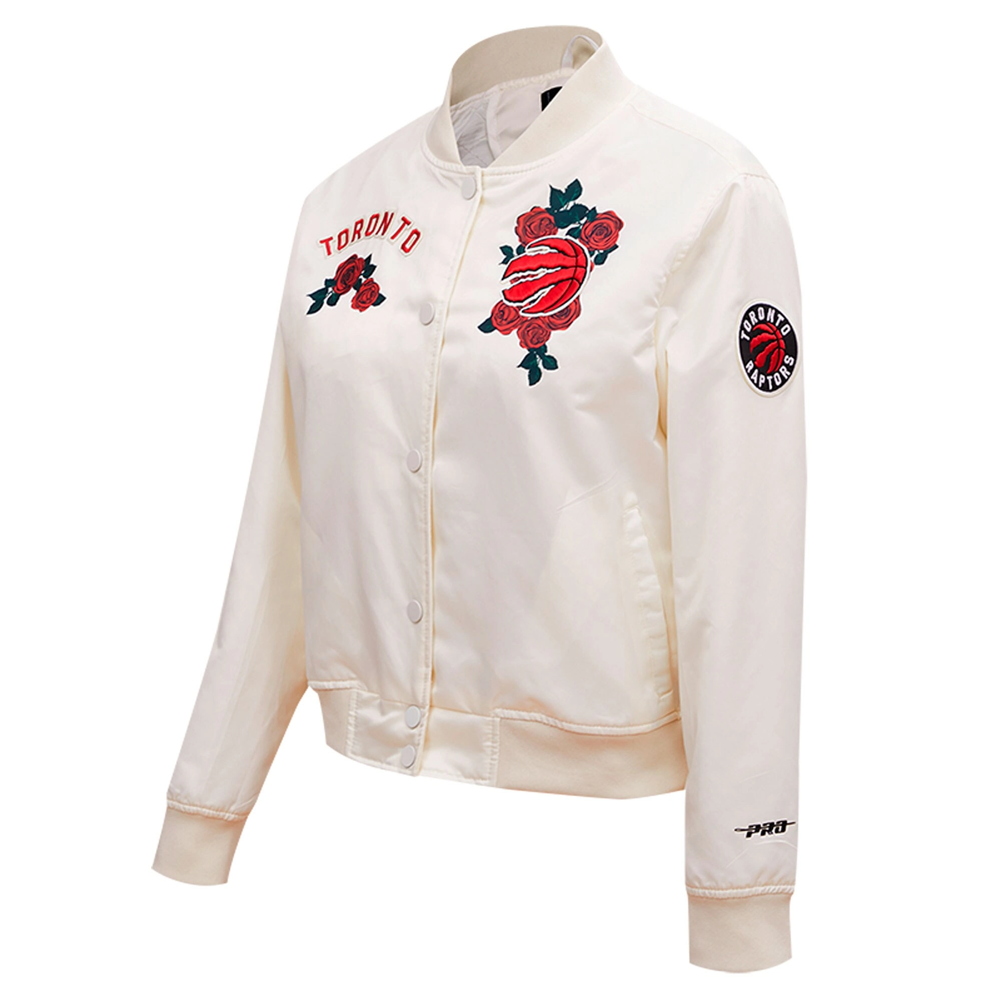 Toronto-Raptors-Pro-Standard-White-Roses-Satin-Varsity-Jacket-1