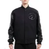 Toronto-Raptors-Triple-Black-Wool-Leather-Varsity-Jacket