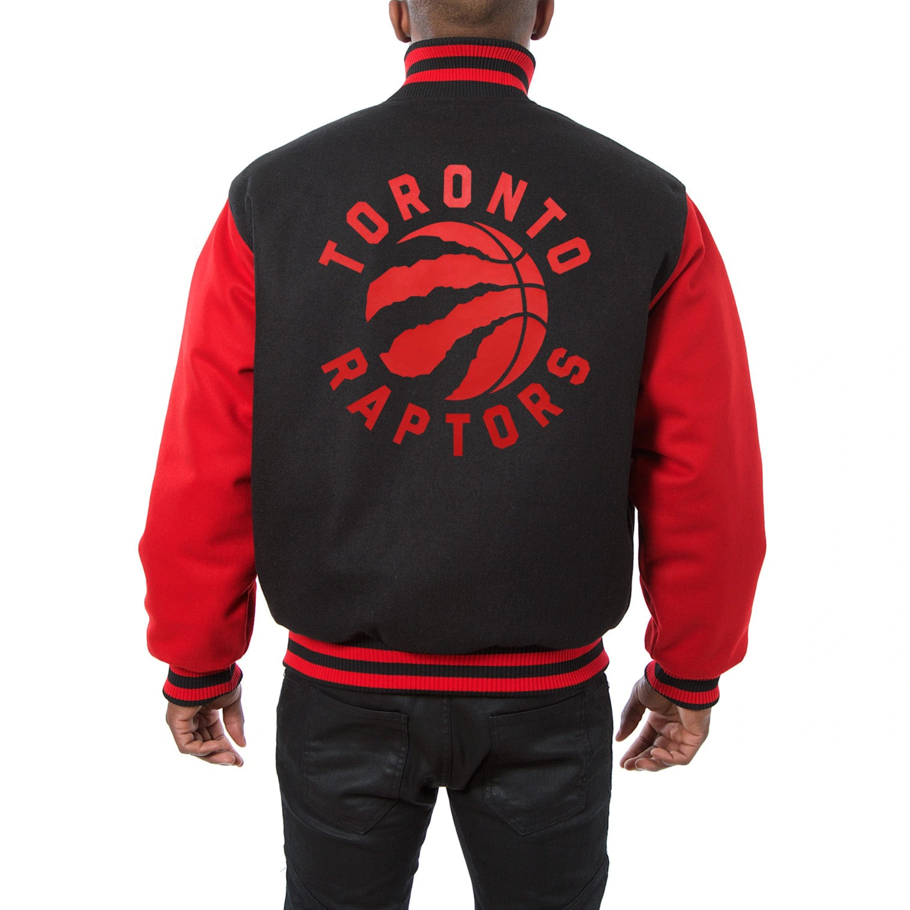 Toronto-Raptors-Two-Tone-Wool-Varsity-Jacket-Black-Red-1