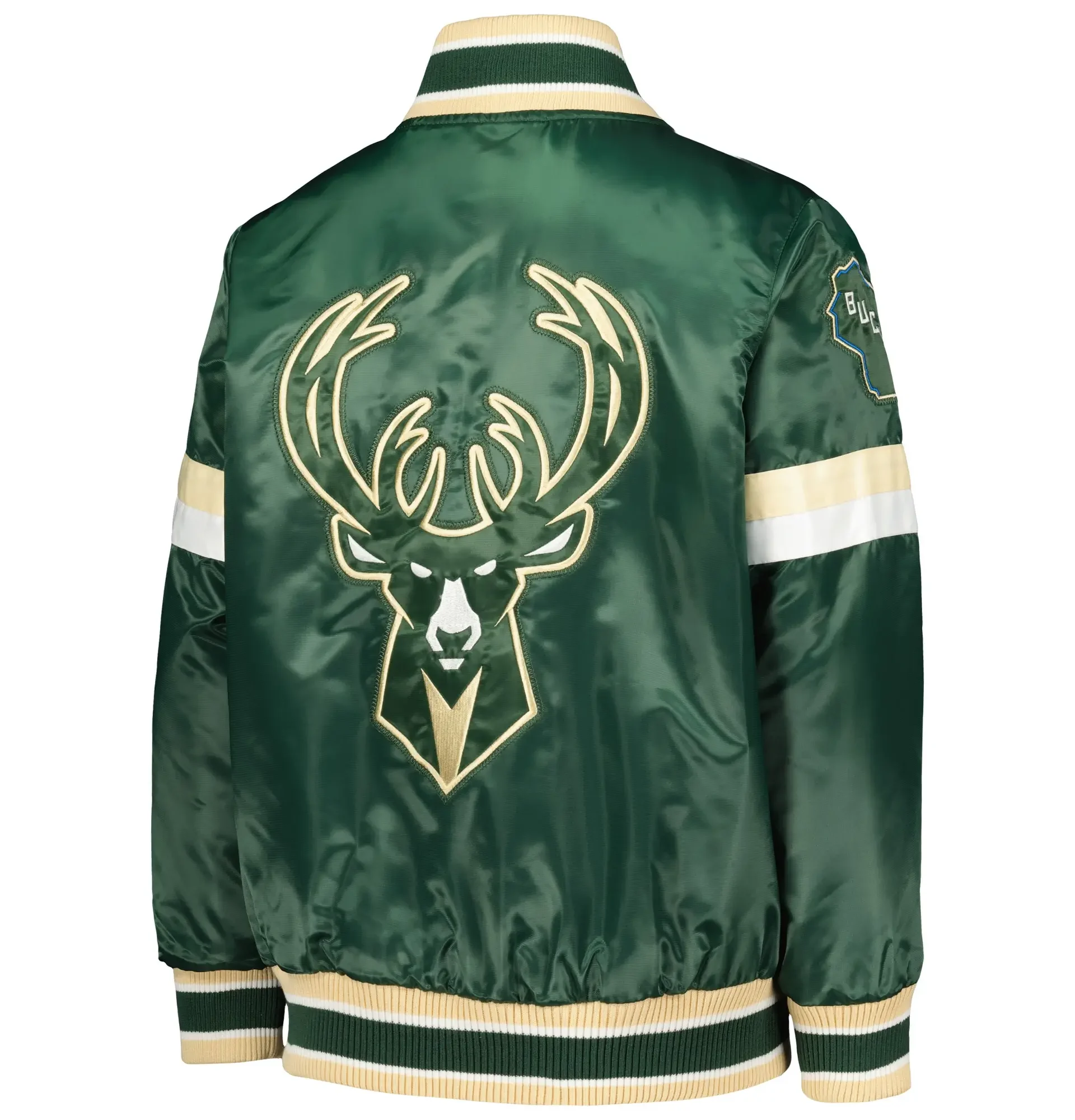 Youth-Milwaukee-Bucks-Starter-Hunter-Home-Game-Green-Satin-Varsity-Jacket-2