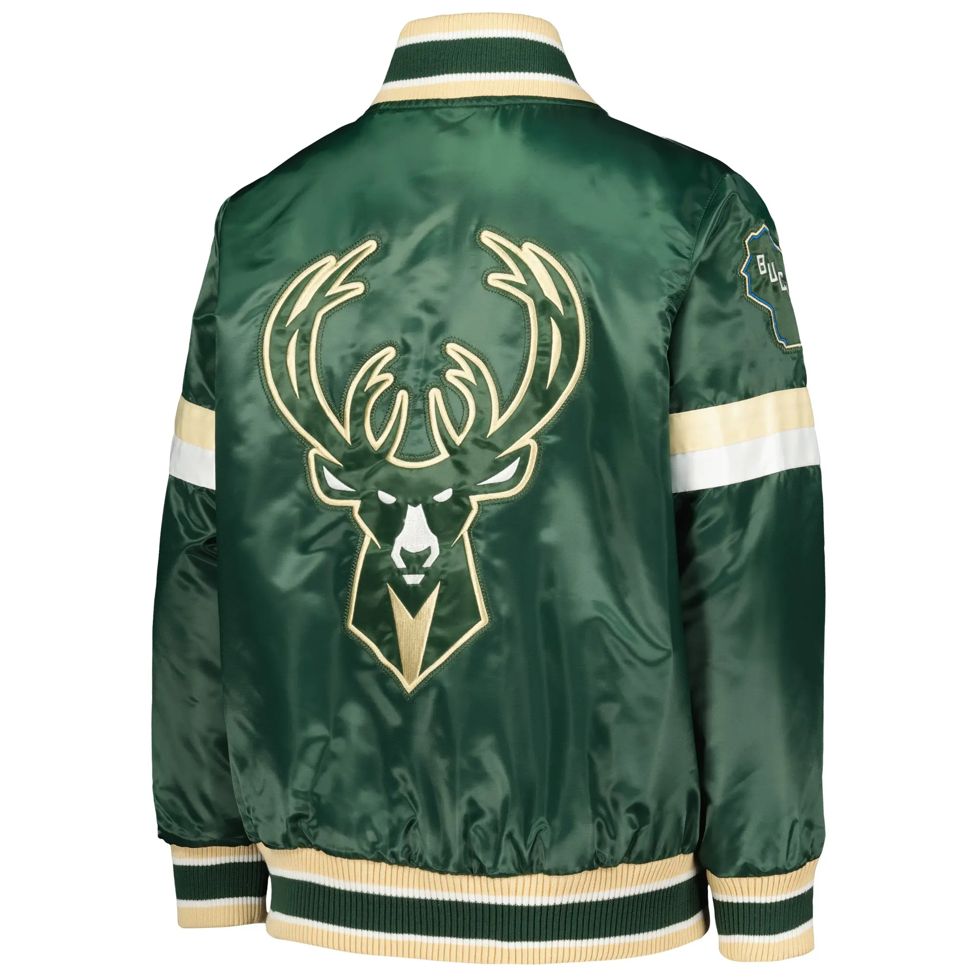 Youth-Milwaukee-Bucks-Starter-Hunter-Home-Game-Green-Satin-Varsity-Jacket-2
