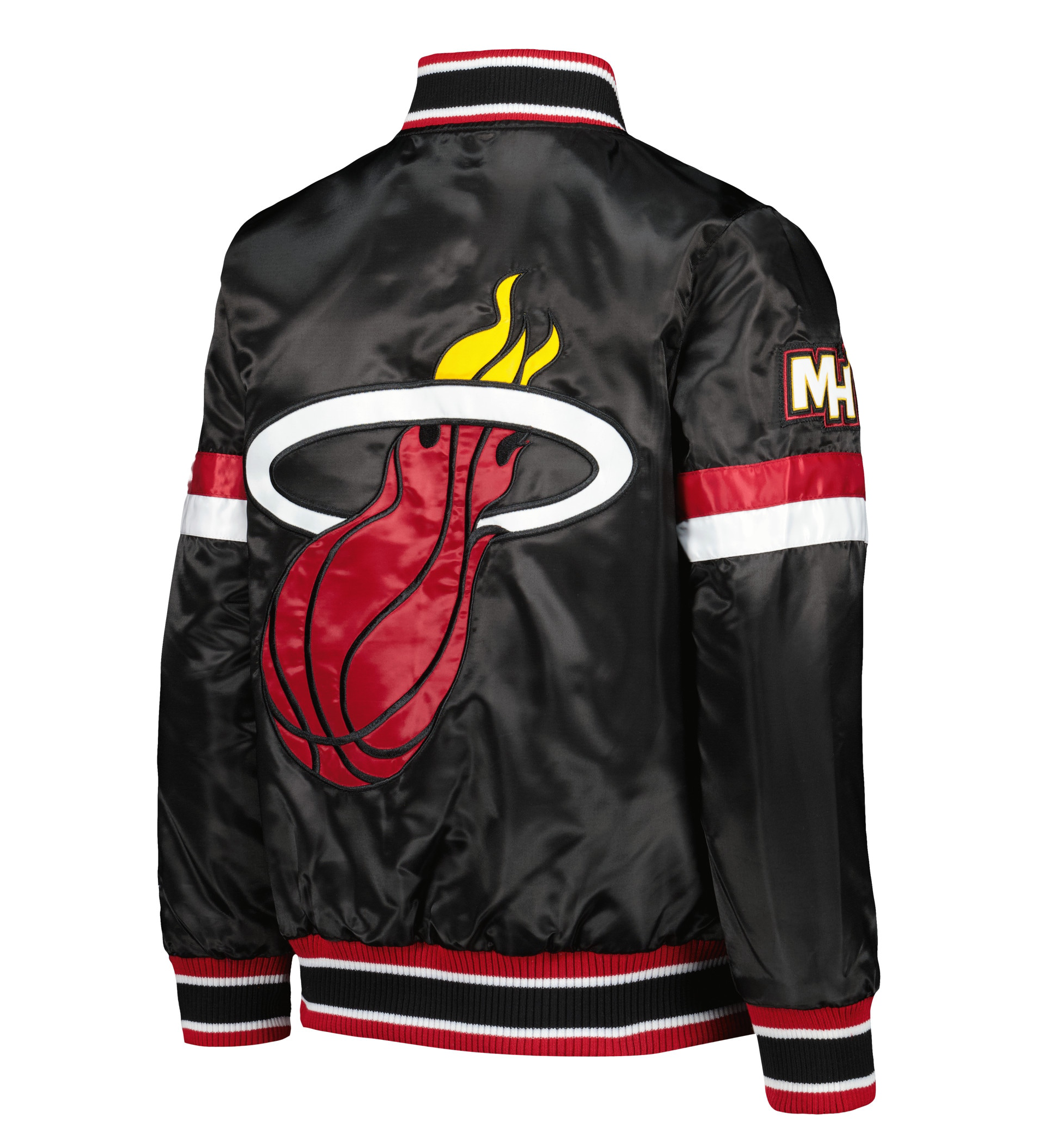 Alternative view of Miami Heat Starter Youth Home Game Black Satin Varsity Jacket